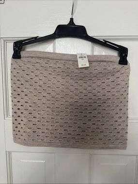 aerie Open Eyelet Knit Mini Skirt - Taupe